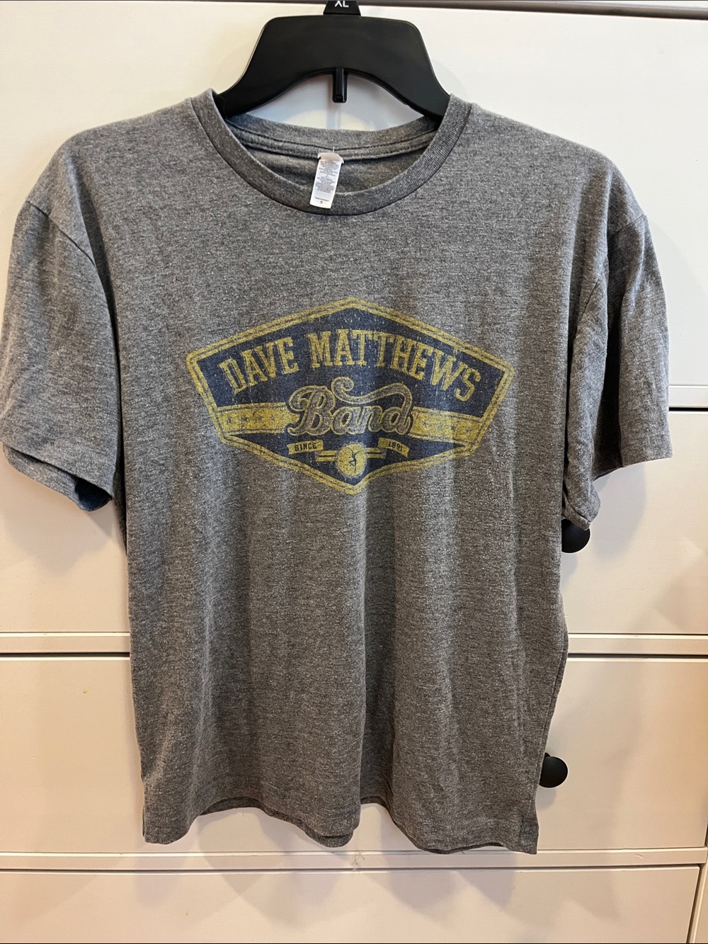 Next Level Apparel Gray Short Sleeve Tee with Yellow Band Logo